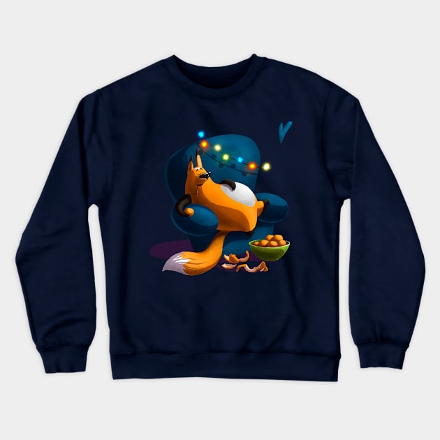 Fox and tangerines Crewneck Sweatshirt by Tezaura